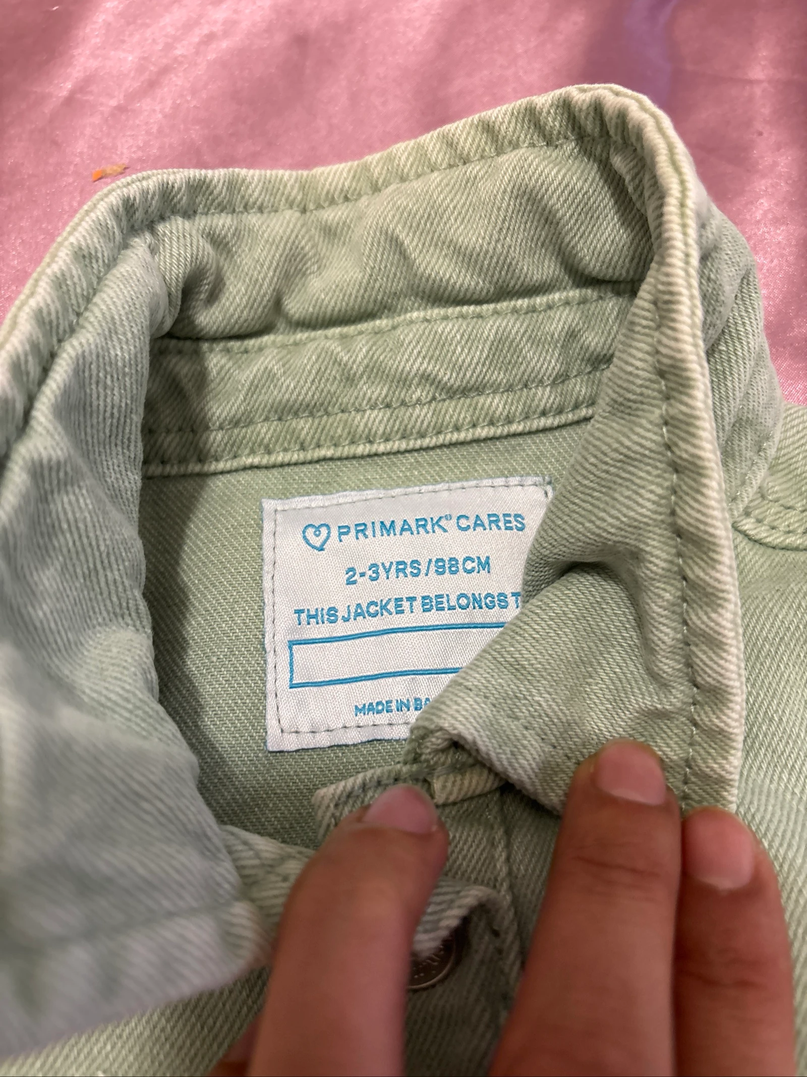 Mint Green Floral Print Kids' Denim Jacket – photo 3
